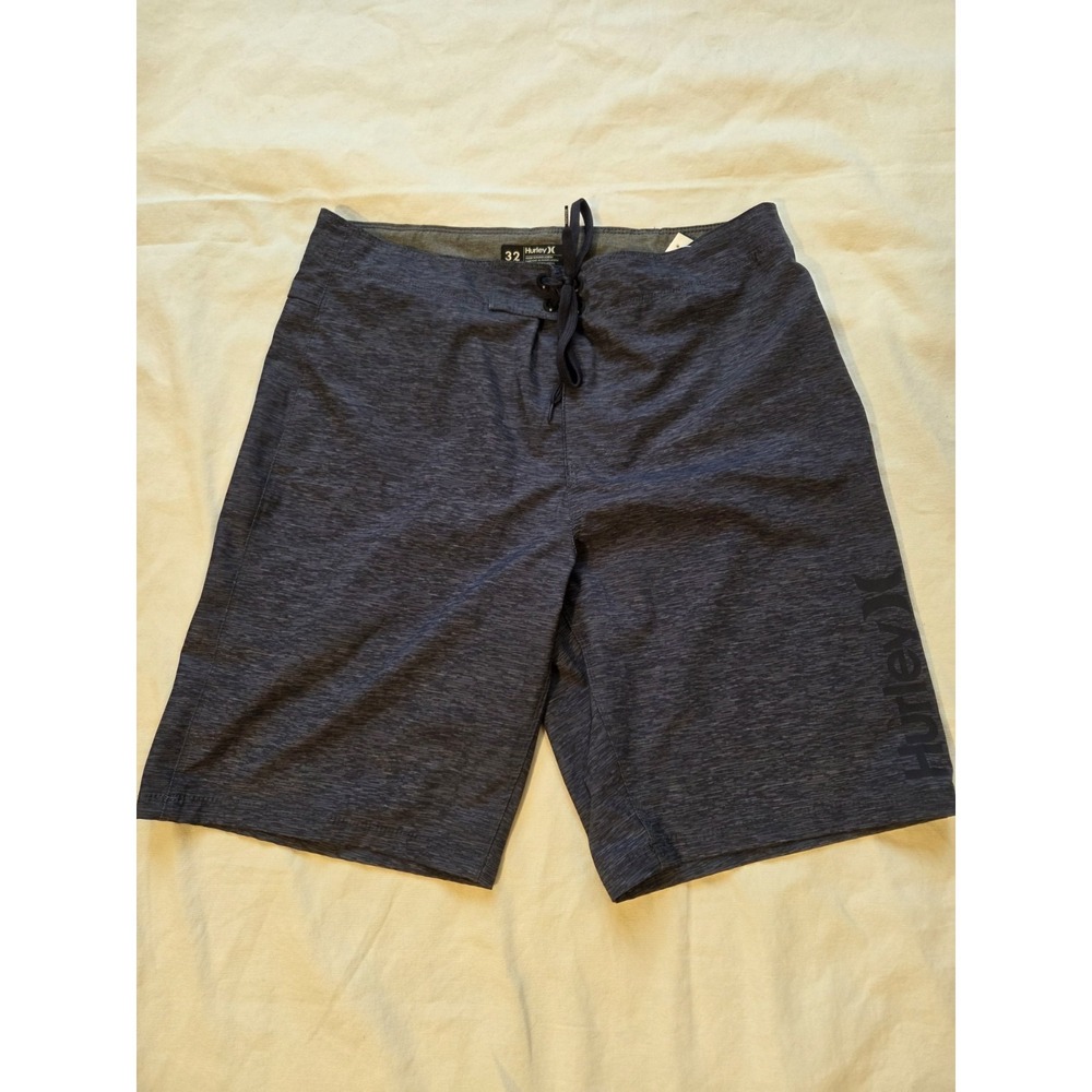 Hurley Board Shorts Mens 32 Blue Heather Surf Swim Trunks Drawstring Stretch...